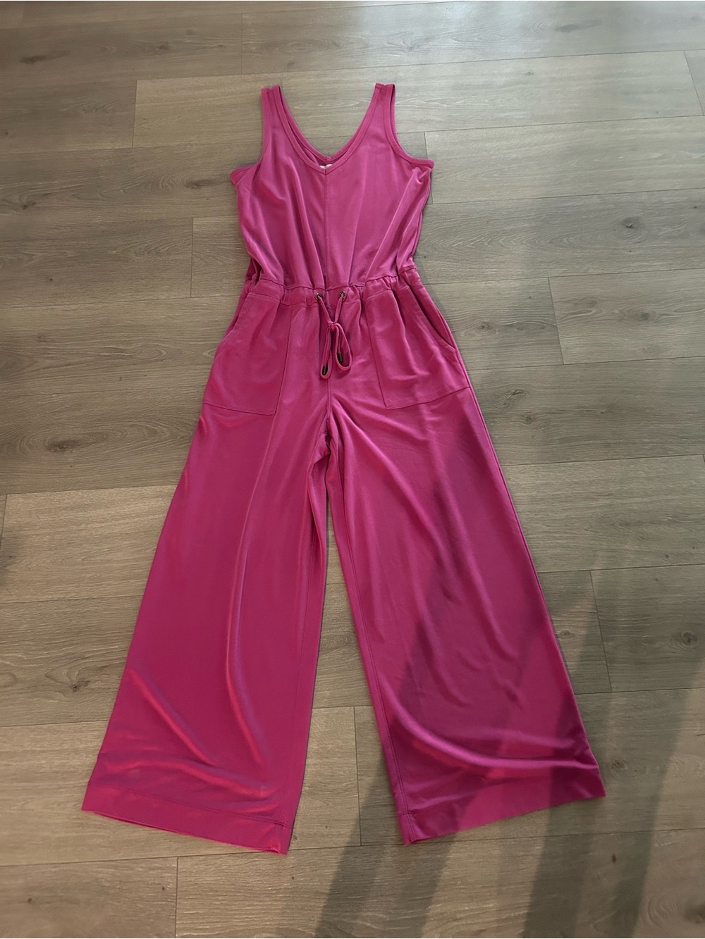Lou & Grey Sleeveless Wide-Leg Jumpsuit in Hot Pink